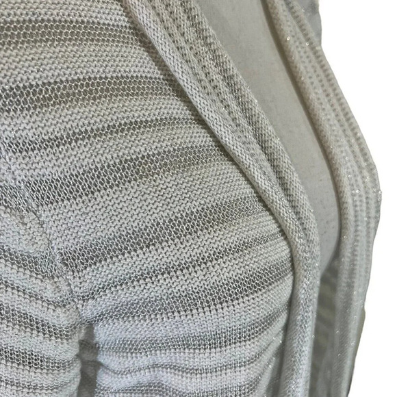 Chicos Travelers Collection NEW White Silver Metallic Open Cardigan Elegant Top - Picture 7 of 8